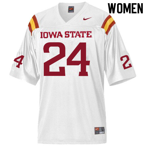 Iowa State Cyclones Women's #24 D.J. Miller Jr. Nike NCAA Authentic White College Stitched Football Jersey OW42Q51SZ
